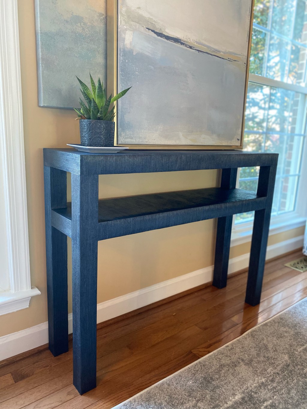 Grasscloth Parsons Table