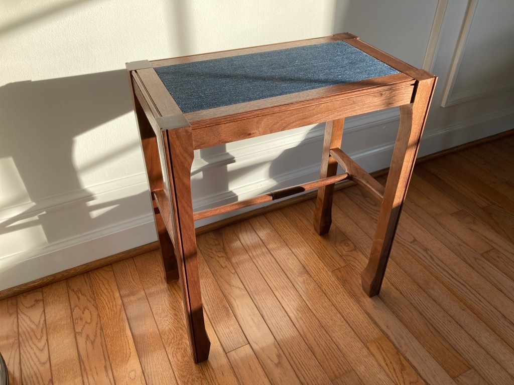 Walnut and Grasscloth Side&nbsp;Table